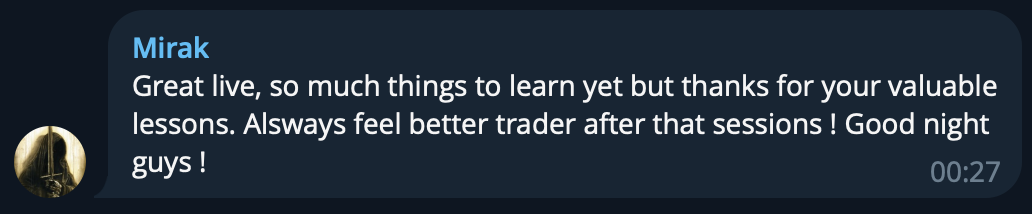 Screenshot of Mirak's message on Telegram, Sep 21, 2026