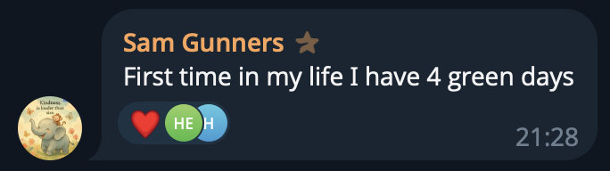 Screenshot of Sam Gunners's message on Telegram, Oct 1, 2026