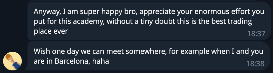 Screenshot of Z's message on Telegram, Sep 14, 2026